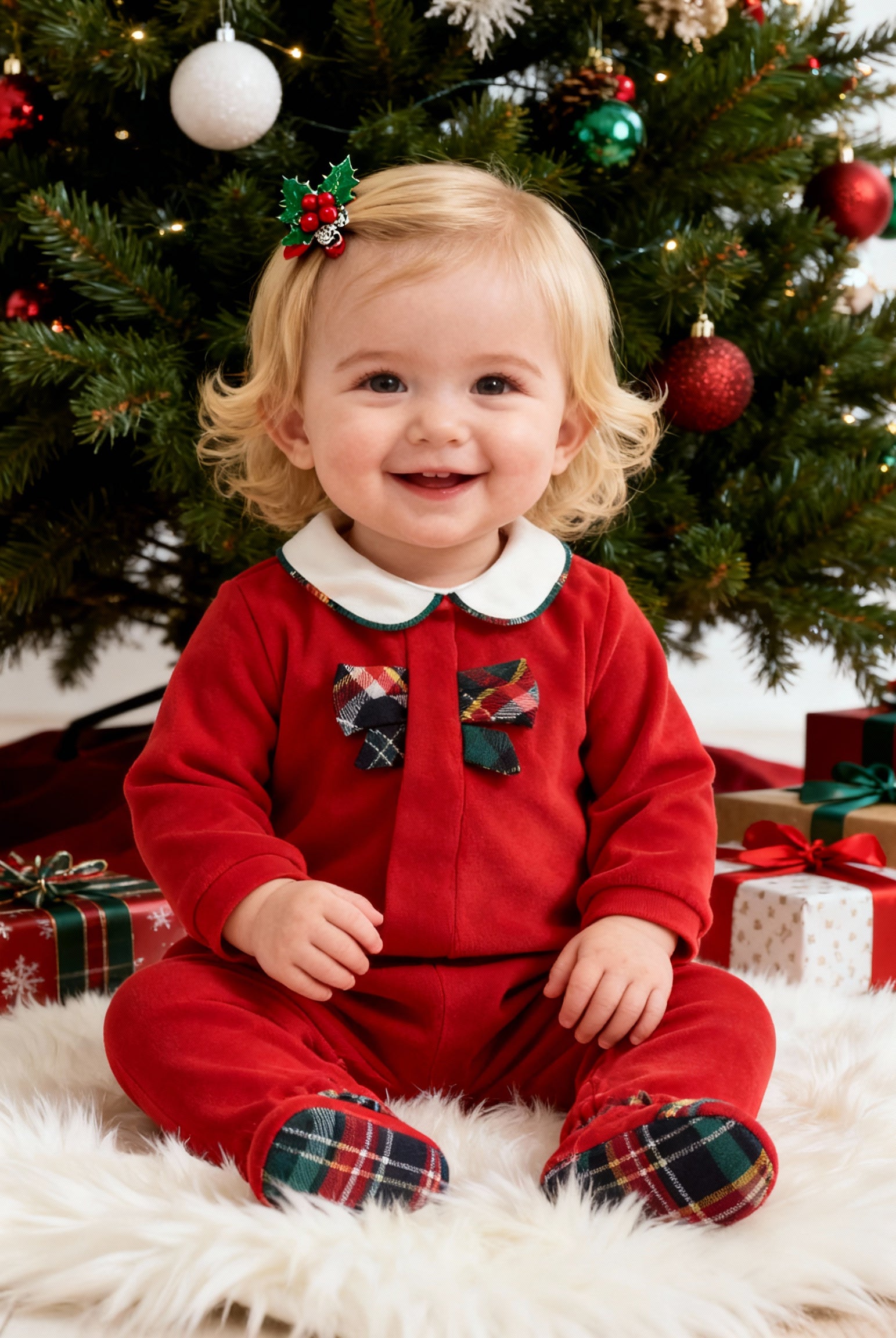 Der weiche und wärmespendende Weihnachtsstrampler von AMIO Firenze mit Kragen und Tartan-Schleife ist der perfekte Begleiter für den Alltag in der kalten Jahreszeit. Maximaler Tragekomfort, gepaart mit einer herausragenden Passform aus Samt (Ciniglia). Das Modell hat einen praktischen Schnitt, um etwa die Windel schnell und unkompliziert wechseln zu können. Ein AMIO Firenze Must-Have für jede Grundausstattung.
Höchste Qualität, bestes Preis-Leistungs-Verhältnis MADE IN ITALY.