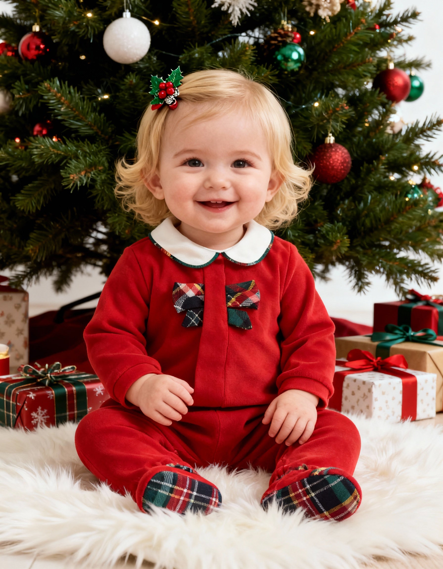 Der weiche und wärmespendende Weihnachtsstrampler von AMIO Firenze mit Kragen und Tartan-Schleife ist der perfekte Begleiter für den Alltag in der kalten Jahreszeit. Maximaler Tragekomfort, gepaart mit einer herausragenden Passform aus Samt (Ciniglia). Das Modell hat einen praktischen Schnitt, um etwa die Windel schnell und unkompliziert wechseln zu können. Ein AMIO Firenze Must-Have für jede Grundausstattung.
Höchste Qualität, bestes Preis-Leistungs-Verhältnis MADE IN ITALY.